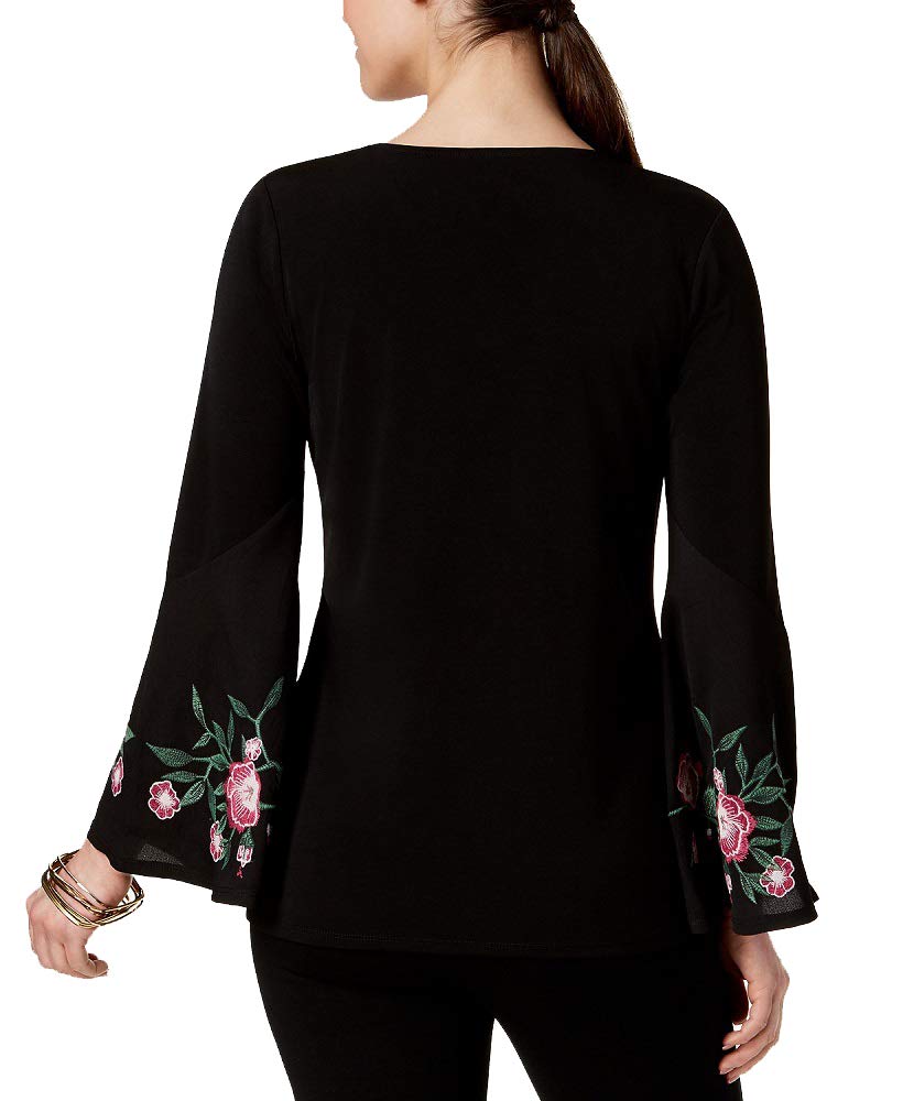 Alfani Petite Embroidered Floral Top