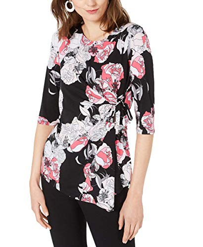 Alfani Petite Printed Side Tie Top