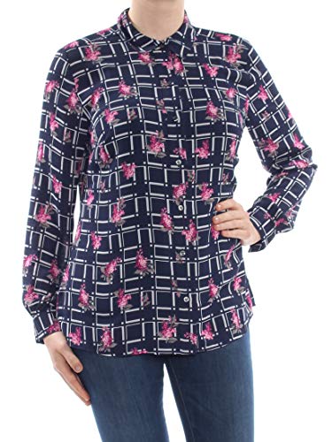 Charter Club Plaid Floral Print Blouse