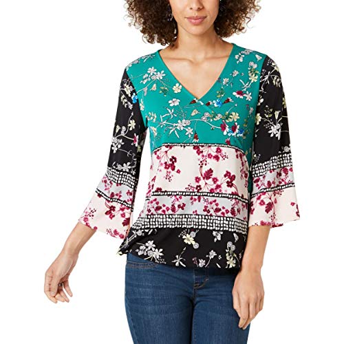 Colorblocked Bell-Sleeve Top