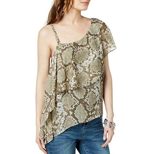 Snake Print One Shoulder Top