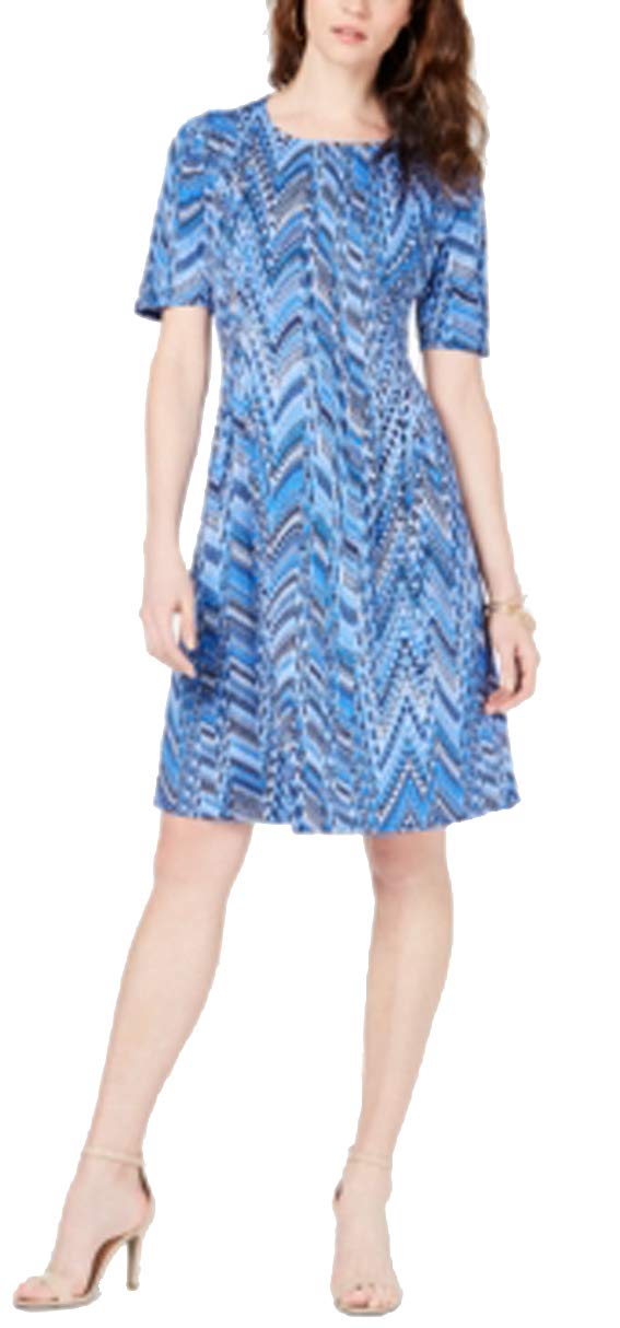 Petite Printed Fit & Flare Dress