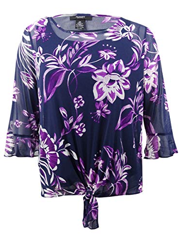 Alfani Plus Size Sheer Tie Hem Tunic