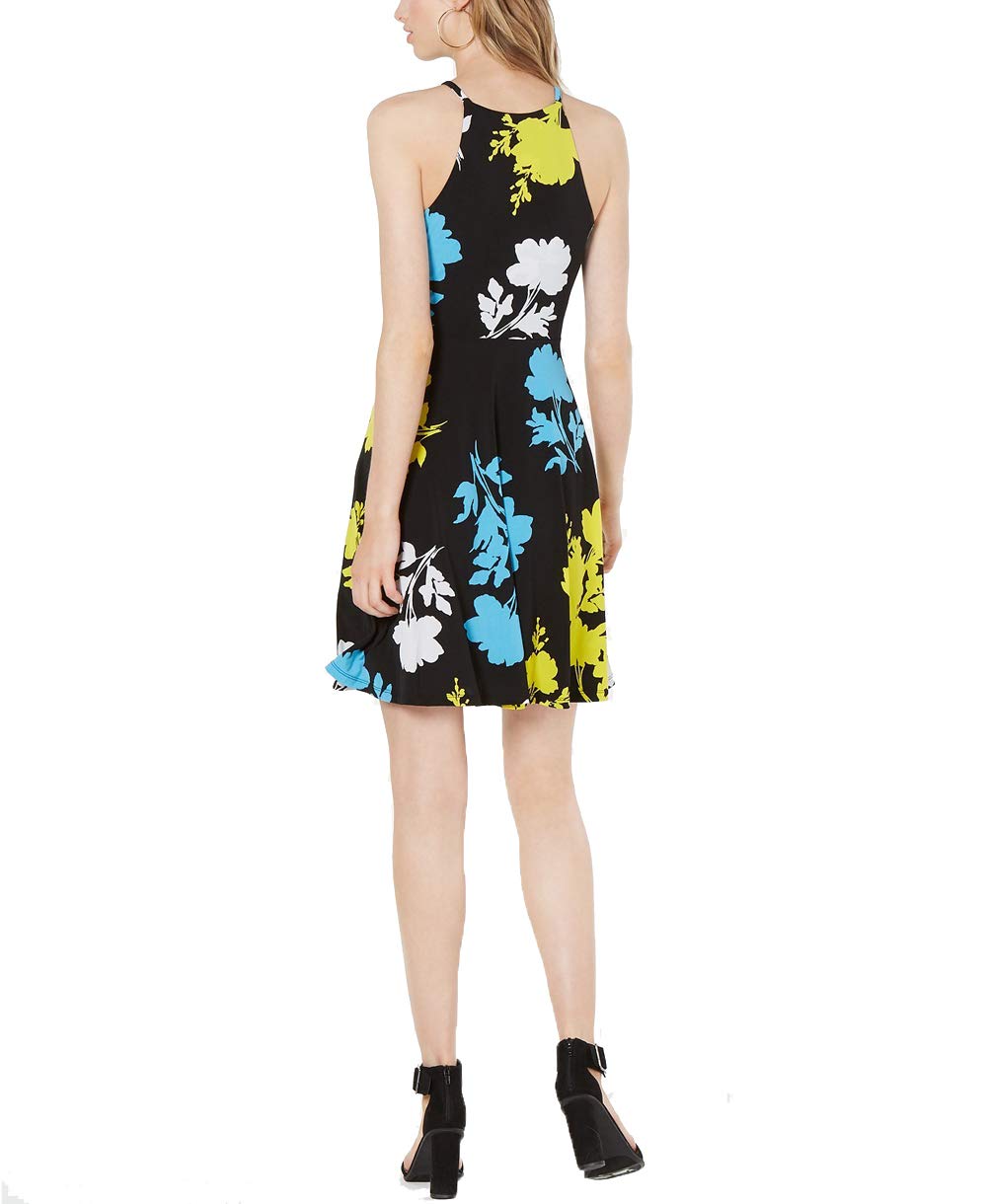 Floral-Print Halter Fit & Flare Dress