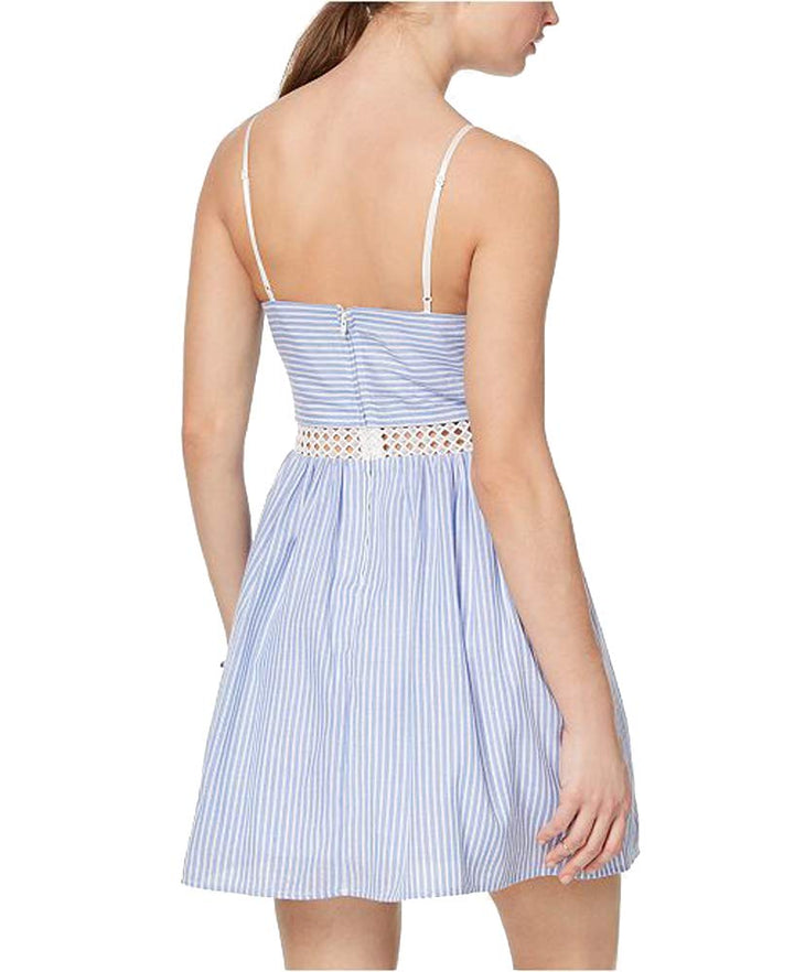 City Studios Juniors Striped Illusion Crochet Dress