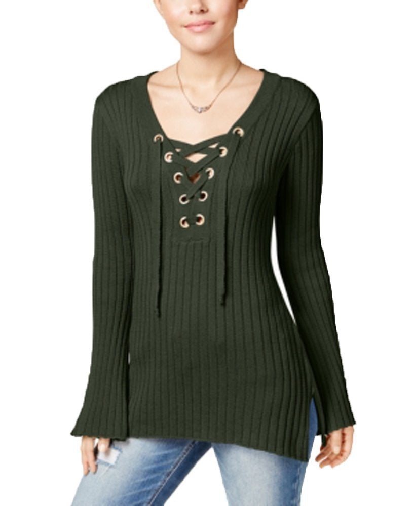 Ultra Flirt Juniors Ribbed Bell Sleeve Sweater