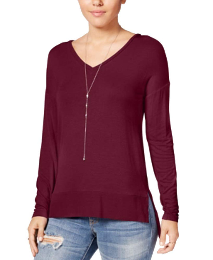Hippie Rose Juniors Cozy V Neck Top