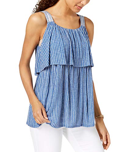 Style & Co Striped Flounce Top