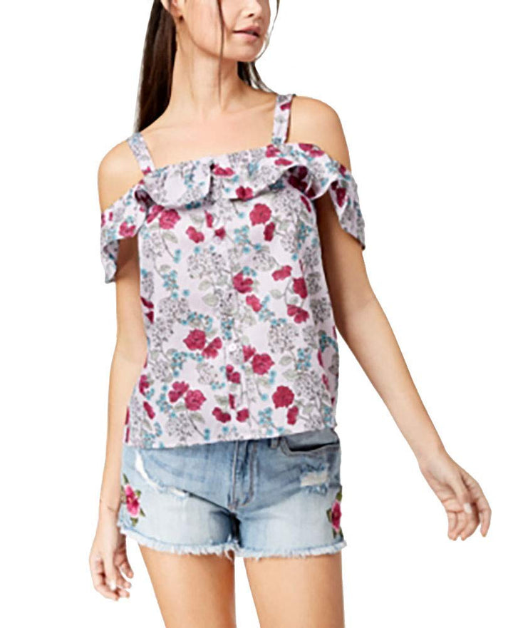 Ultra Flirt By Ikeddi Juniors Cotton Cold Shoulder Top