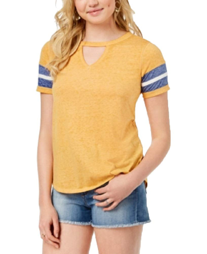 Hippie Rose Juniors Cutout Varsity T-Shirt
