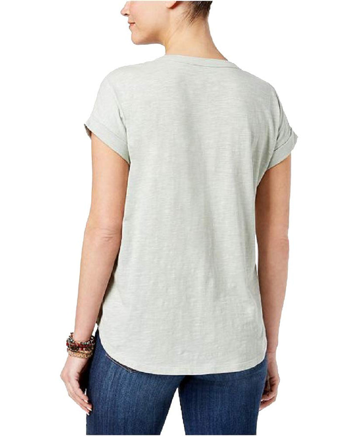 Style & Co Cotton Embroidered Printed T-Shirt