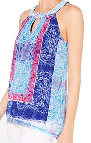 INC Printed Keyhole Halter Top