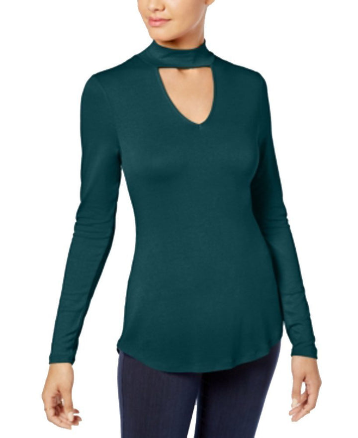 Ultra Flirt Juniors Mock Neck Cutout Top