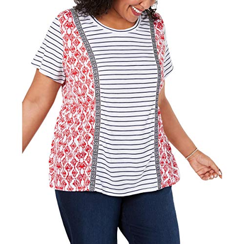 Style & Co Plus Size Mixed Print T-Shirt