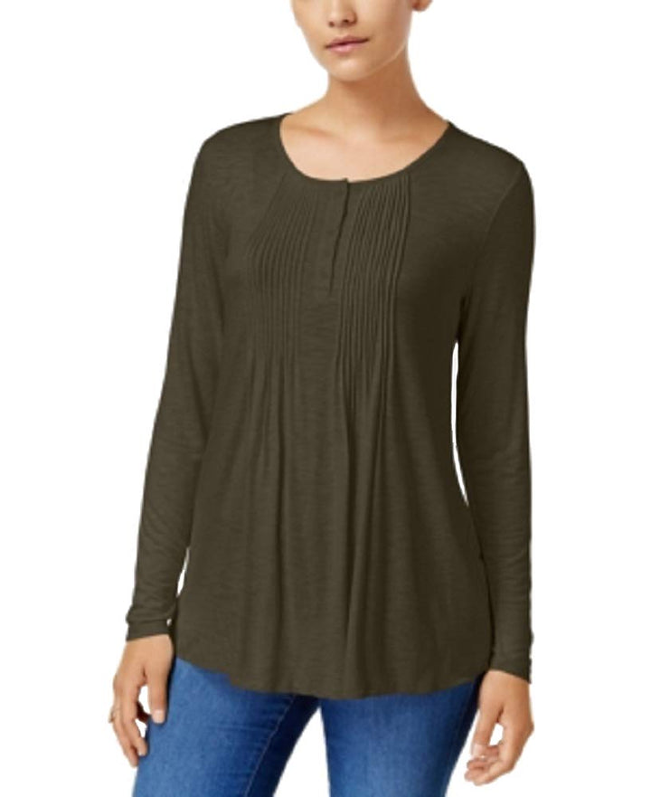 Style & Co Petite Pintucked Top