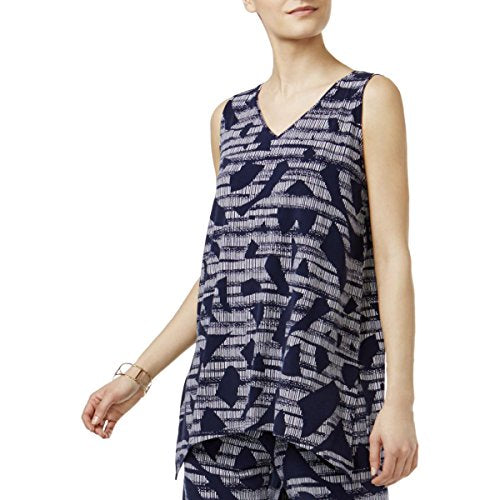 Alfani Printed V Neck Tunic Top