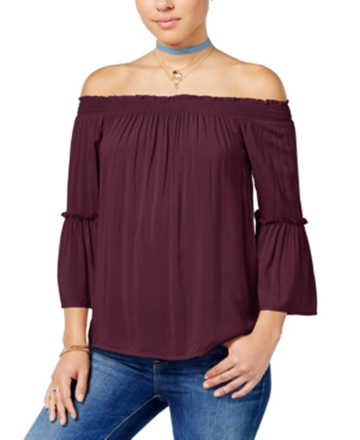 Hippie Rose Juniors Bell Sleeve Off The Shoulder Top