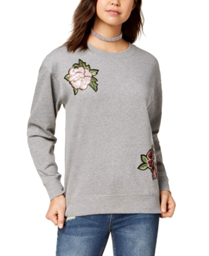 Juniors' Sequin Applique Sweatshirt