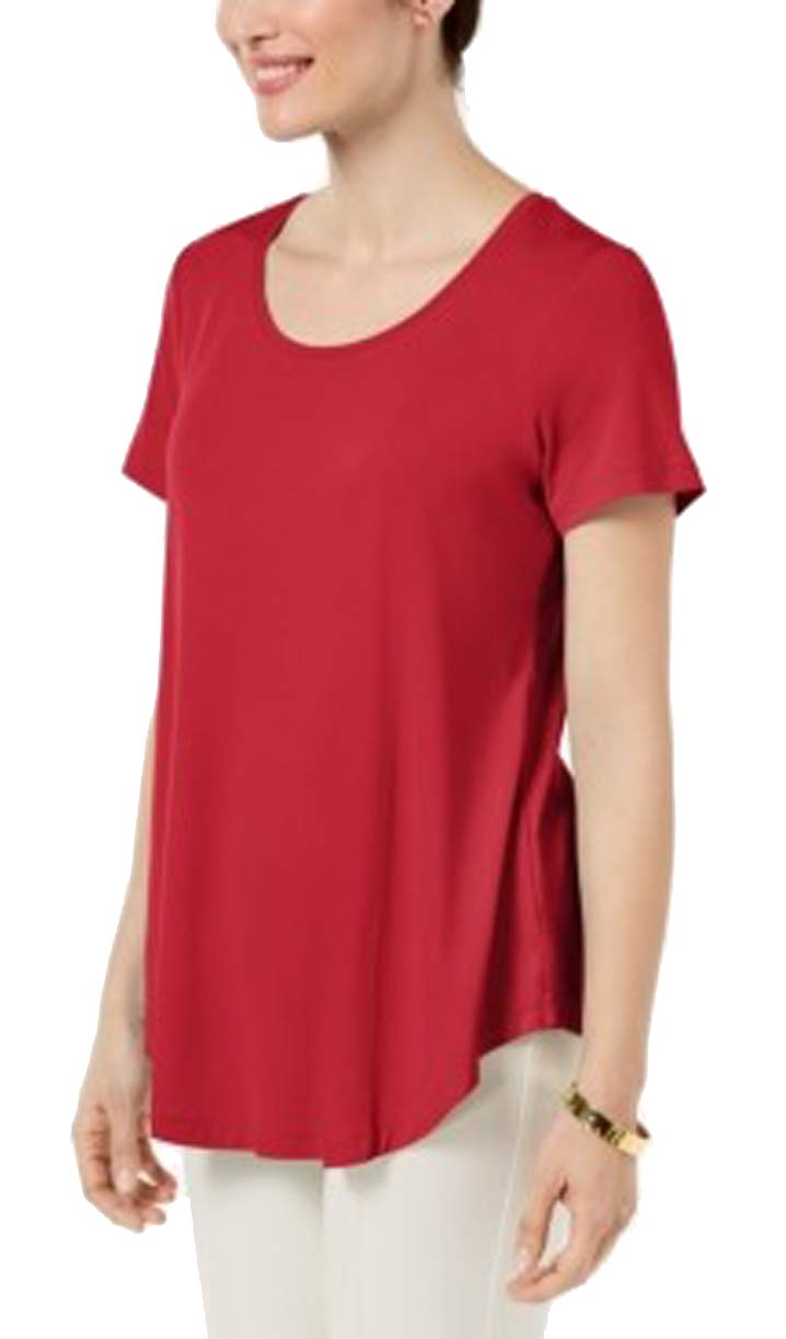 JM Collection Petite Shirttail Hem Top