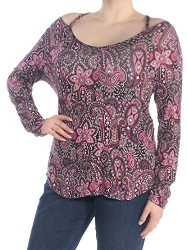 Juniors' Printed Cutout-Neck Top