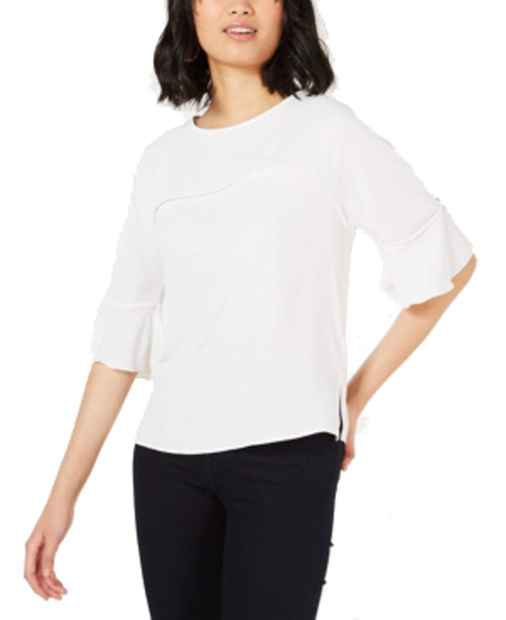 Ruffle-Sleeve Blouse