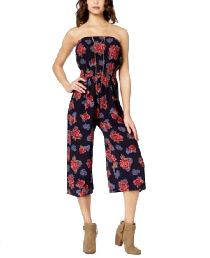 Ultra Flirt Juniors Printed Tube Top Capri Jumpsuit