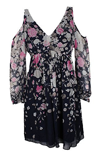 INC International Concepts Petite Printed Cold Shoulder Trapeze Dress