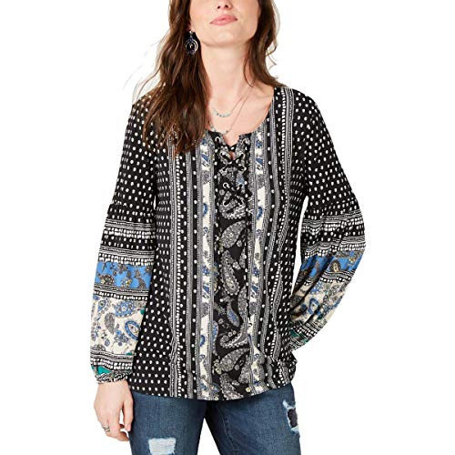 Printed Grommet-Laced Top