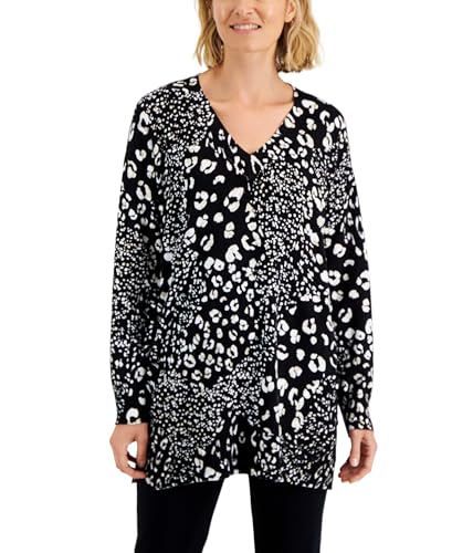 Women's Printed V-Neck Long Sleeve Sweater