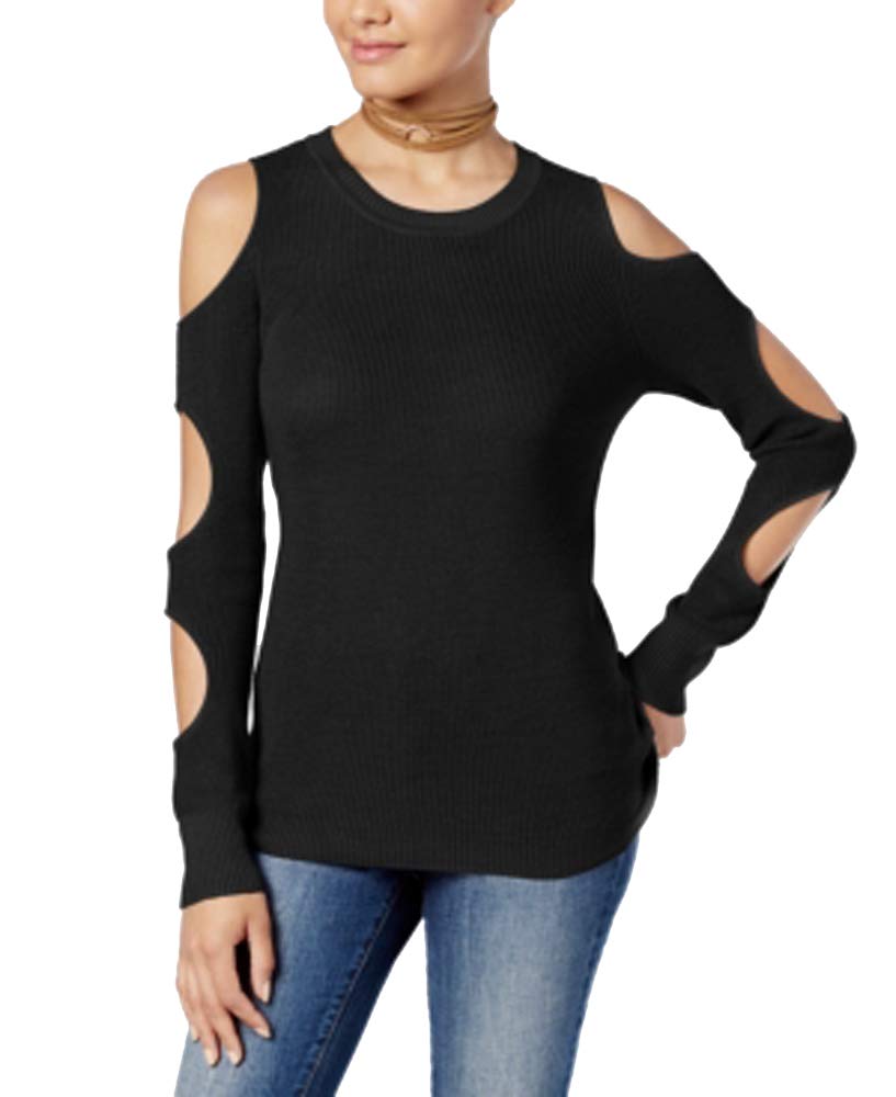 Hippie Rose Juniors Cutout Sleeve Sweater
