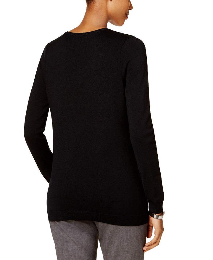 Charter Club Embellished Neck Sweater