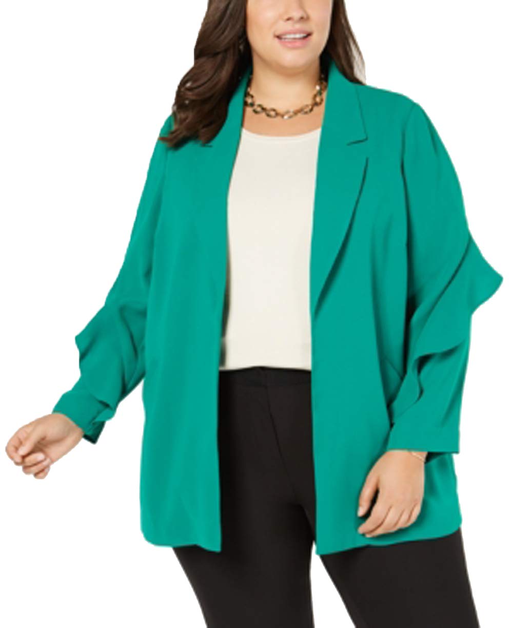 Plus Size Flounce-Sleeve Jacket