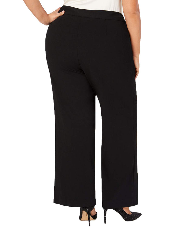 I.N.C. Plus Size Rhinestone-Trim Crepe Wide-Leg Pants