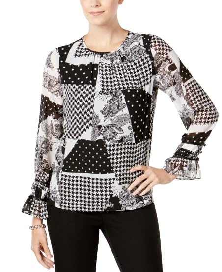 Charter Club Patchwork Printed Blouse