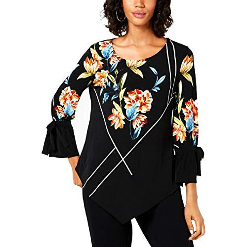 Alfani Plus Size Printed Pointed Hem Top
