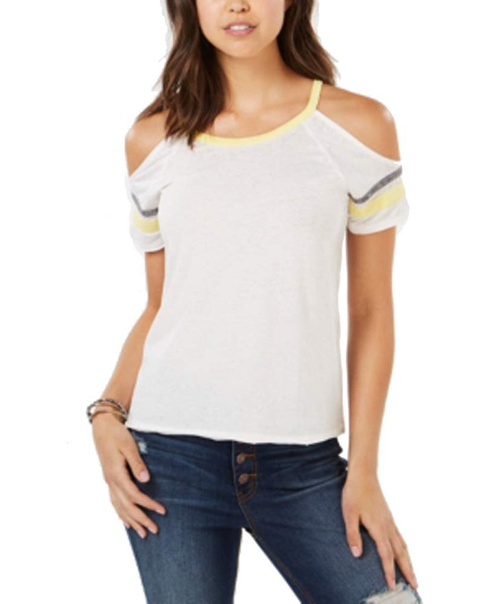 Juniors' Cold-Shoulder Football T-Shirt
