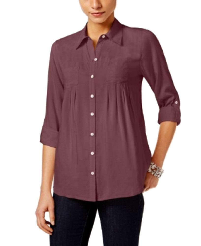 Style & Co Petite Roll Tab Shirt