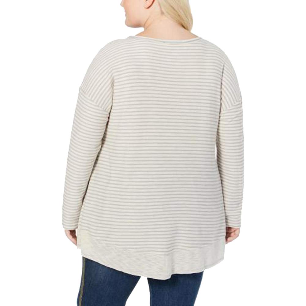 Plus Size Striped Bridge-Hem Top
