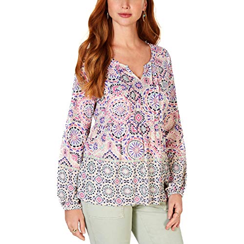 Printed Pintucked Top