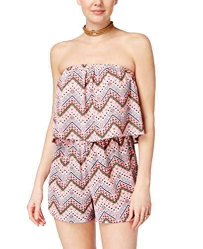 Ultra Flirt Juniors Printed Strapless Popover Romper