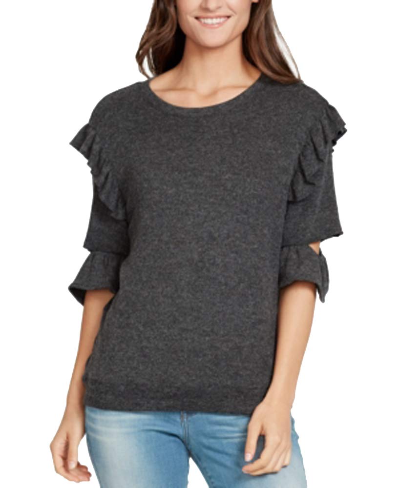 Ruffled Cutout-Sleeve Sweatshirt