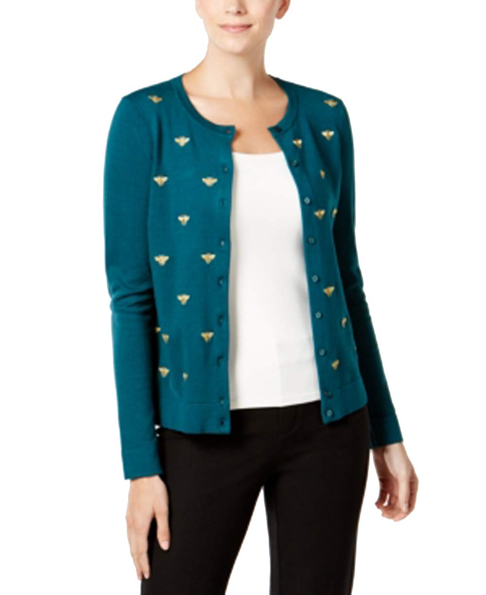 Charter Club Embroidered Long Sleeve Cardigan