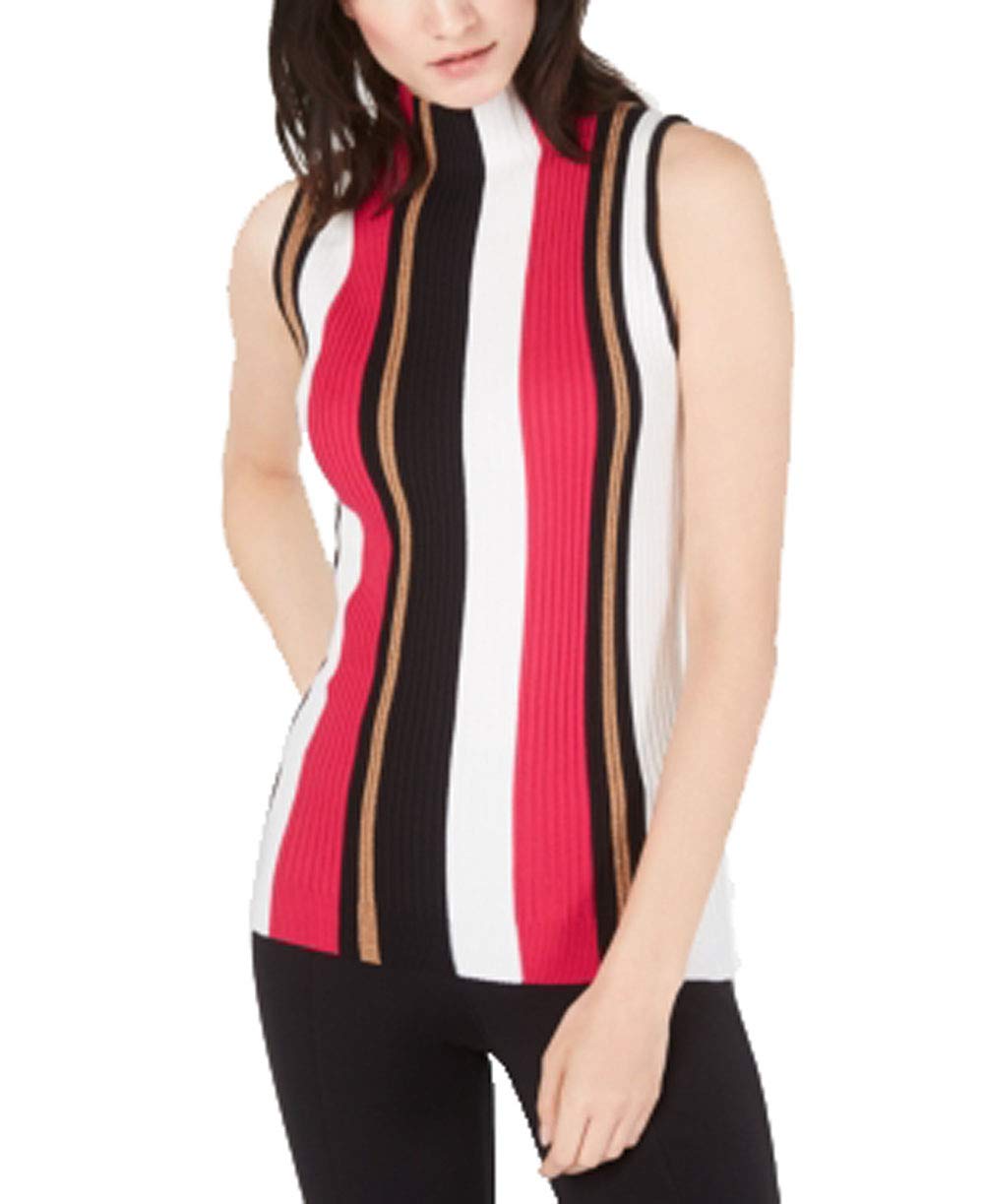 Petite Striped Sleeveless Sweater