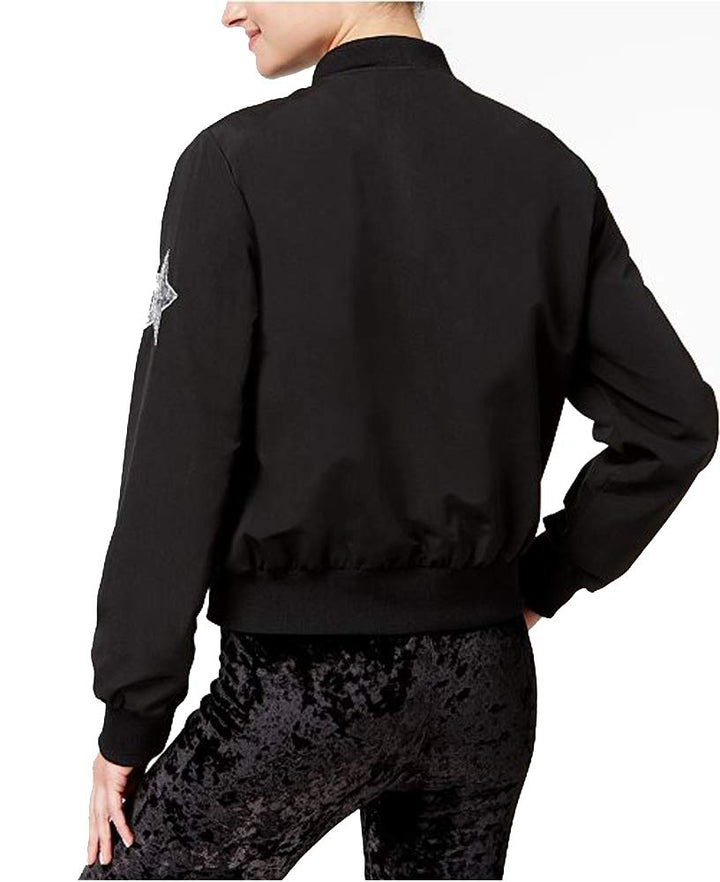 Hippie Rose Juniors Sequinned Patch Bomber Jacket