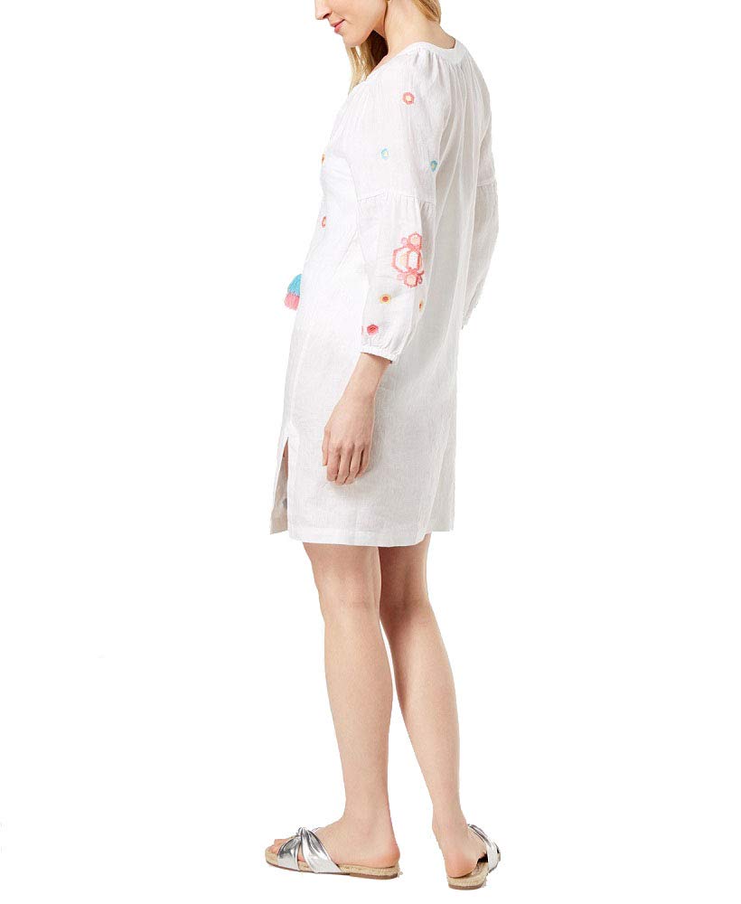 Charter Club Linen Embroidered Peasant Dress