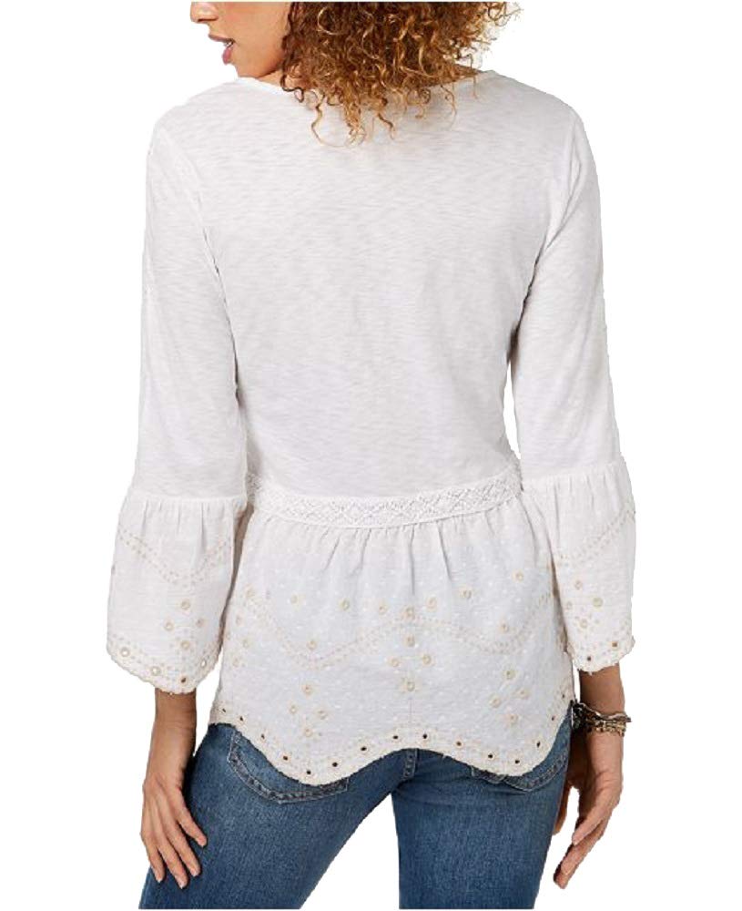 Style & Co Petite Embroidered Peplum Top