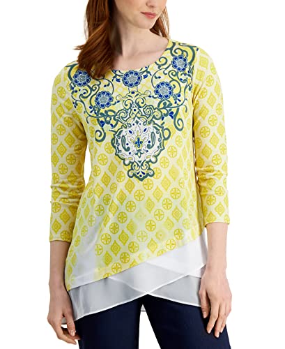 JM Collection Womens Layered Look Top