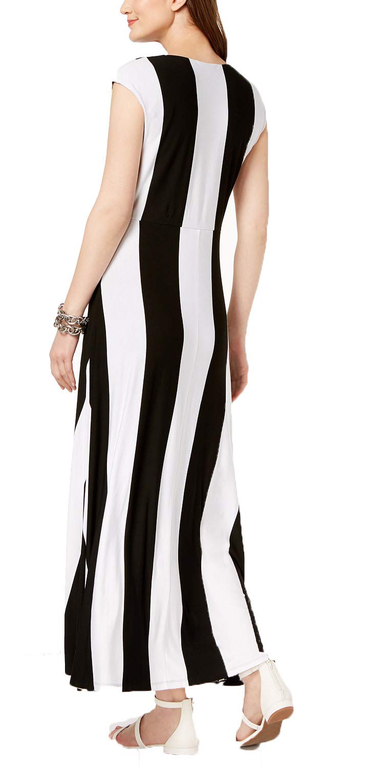Striped Cap Sleeve Maxi Dress