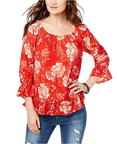I.N.C. Printed Off-The-Shoulder Peasant Top