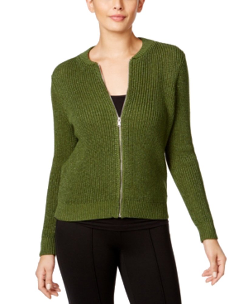 NY Collection Metallic Sweater Jacket